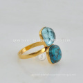 Latest New Model Copper Blue Turquoise Sterling Silver Wedding Ring for Best Birthday Gift